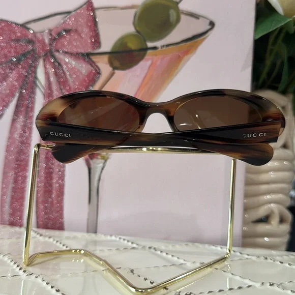 🤎Gucci Sunglasses Brown GG2420/S 3CX 52/19 Oval type With Side logo - Picture 7 of 17